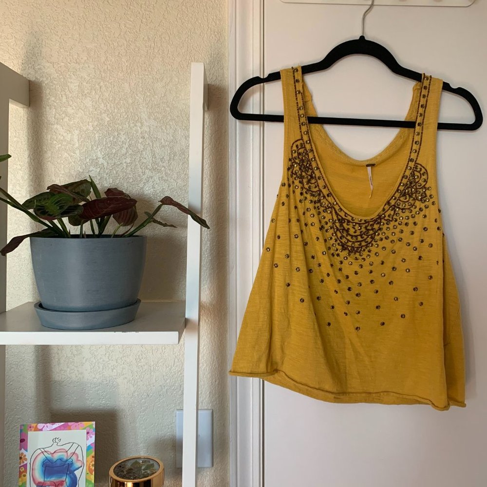 FREE PEOPLE 🌞beaded / embellished racerback tank